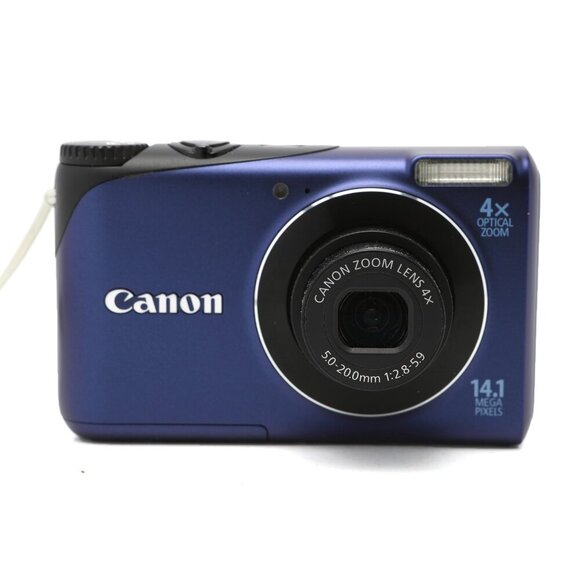Canon Powershot A2200 14.1 MP Digital Camera 4X Zoom Blue Charger Battery Case - Picture 13 of 14